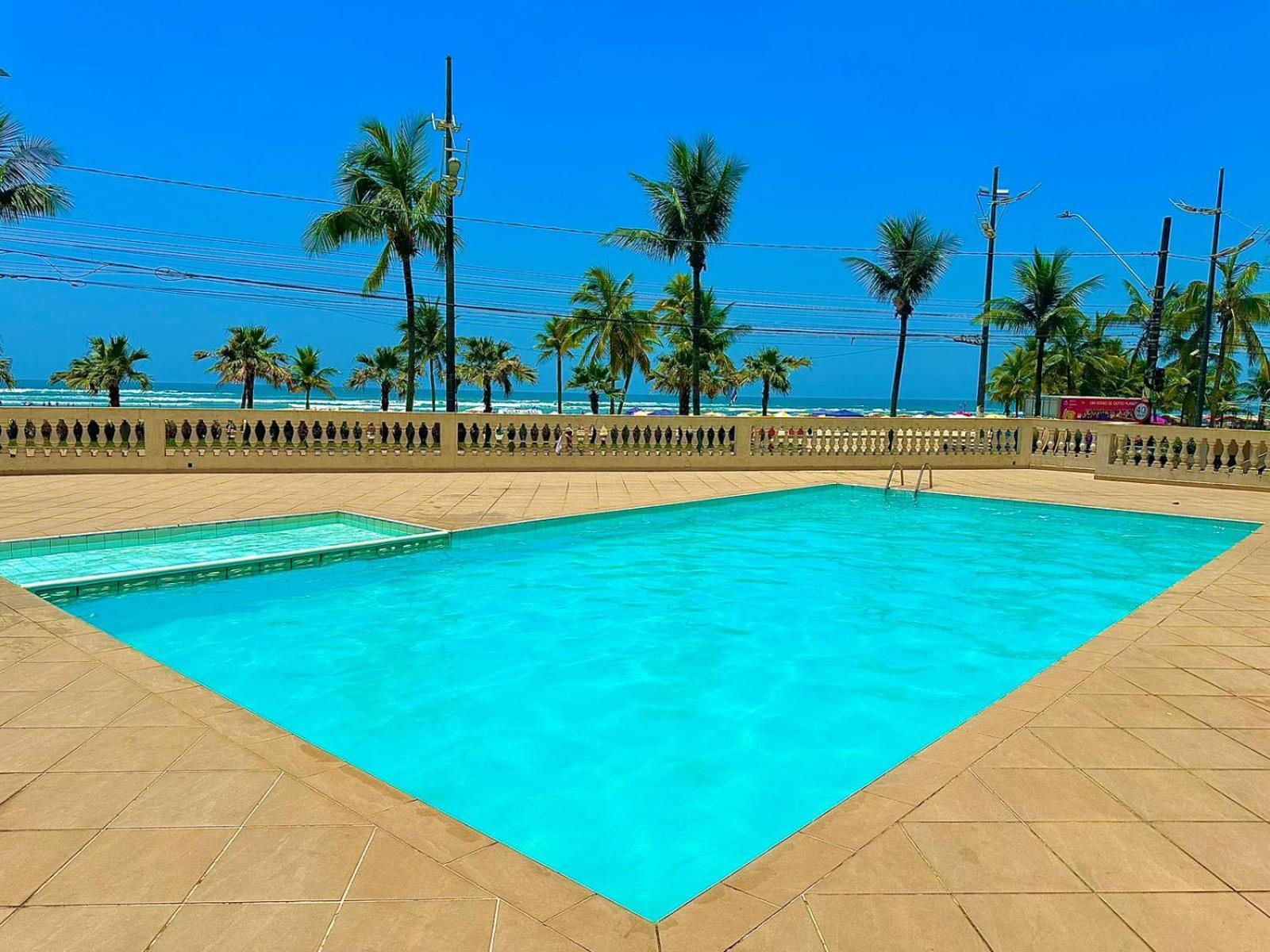 Apartamento Frente Ao Mar Com Varanda E Piscina Praia Grande  Bagian luar foto
